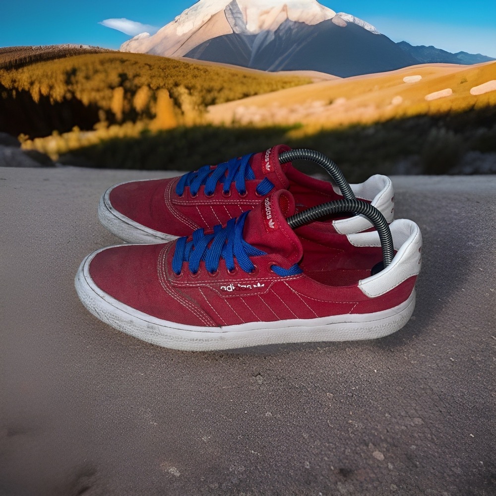 Rare Shoes ADIDAS 3MC Skateboarding Sz 10 G28193 SCARLET Red‎ White Men's Shoes